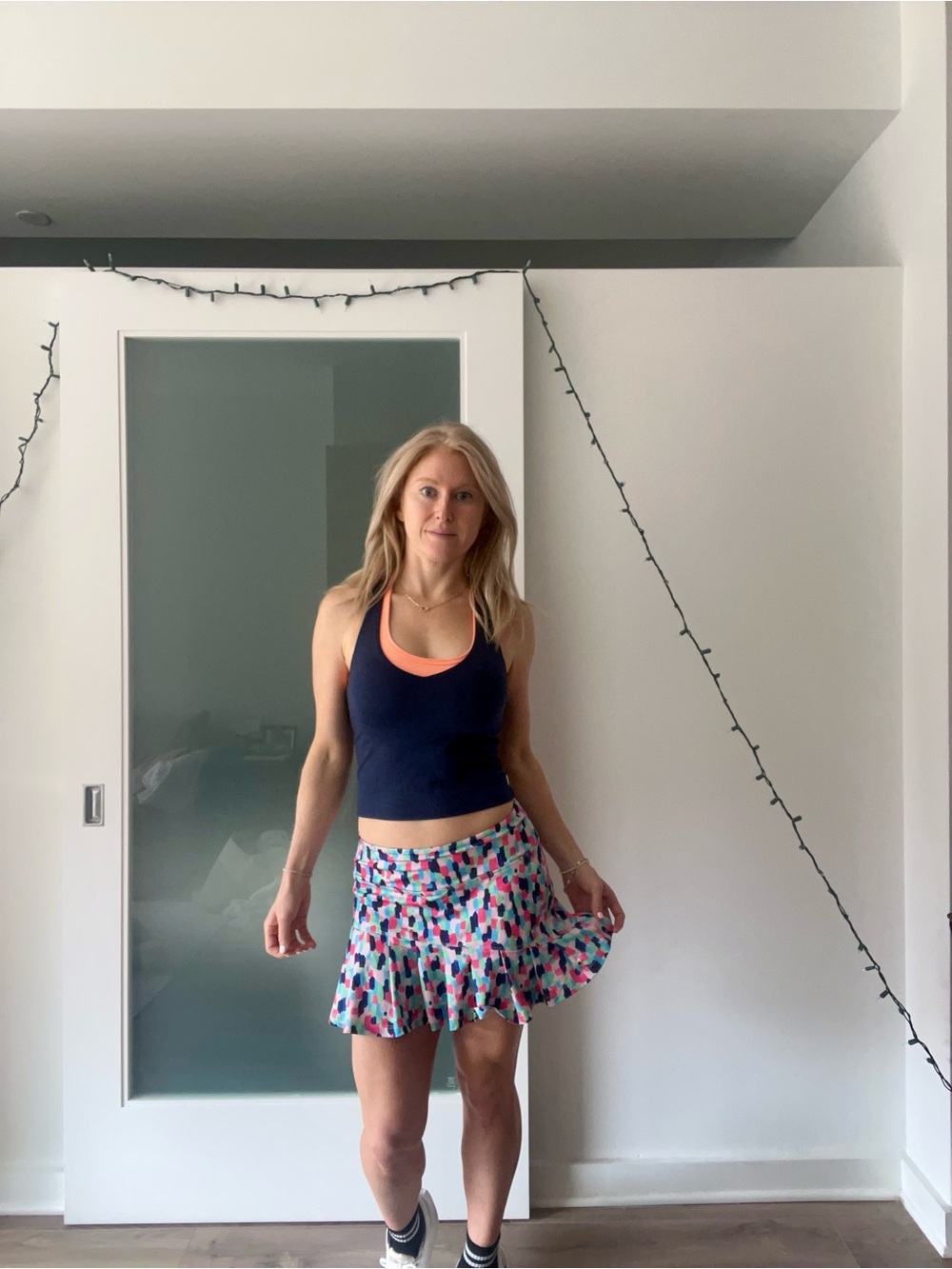 Pickleball or Tennis Ruffle Skirt with Abstract Print